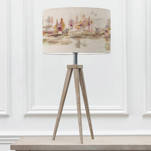 Pazarium Shop - Caledonian Forest Eva & Aratus Complete Table Lamp Grey/Linen