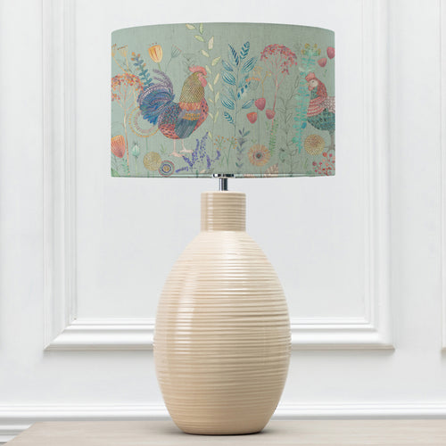 Pazarium Shop - Bilbury Flock Eva & Epona Complete Table Lamp Cream/Robins Egg
