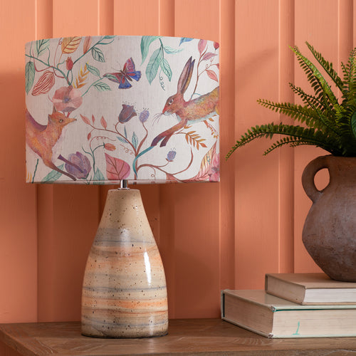 Pazarium Shop - Leaping Into The Fauna Eva & Japura Complete Table Lamp Sandstone/Linen